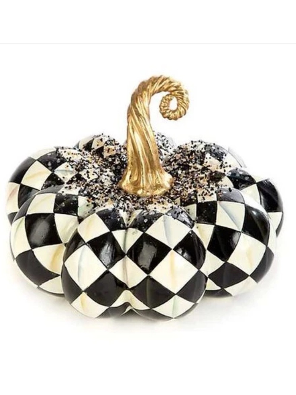 Mackenzie-Childs BEADED HARLEQUIN SQUASHED PUMPKIN. NIB.